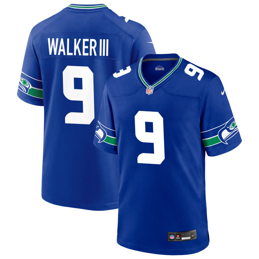 Kenneth Walker III Women's Nike College Navy Seattle Seahawks Custom Game Jersey