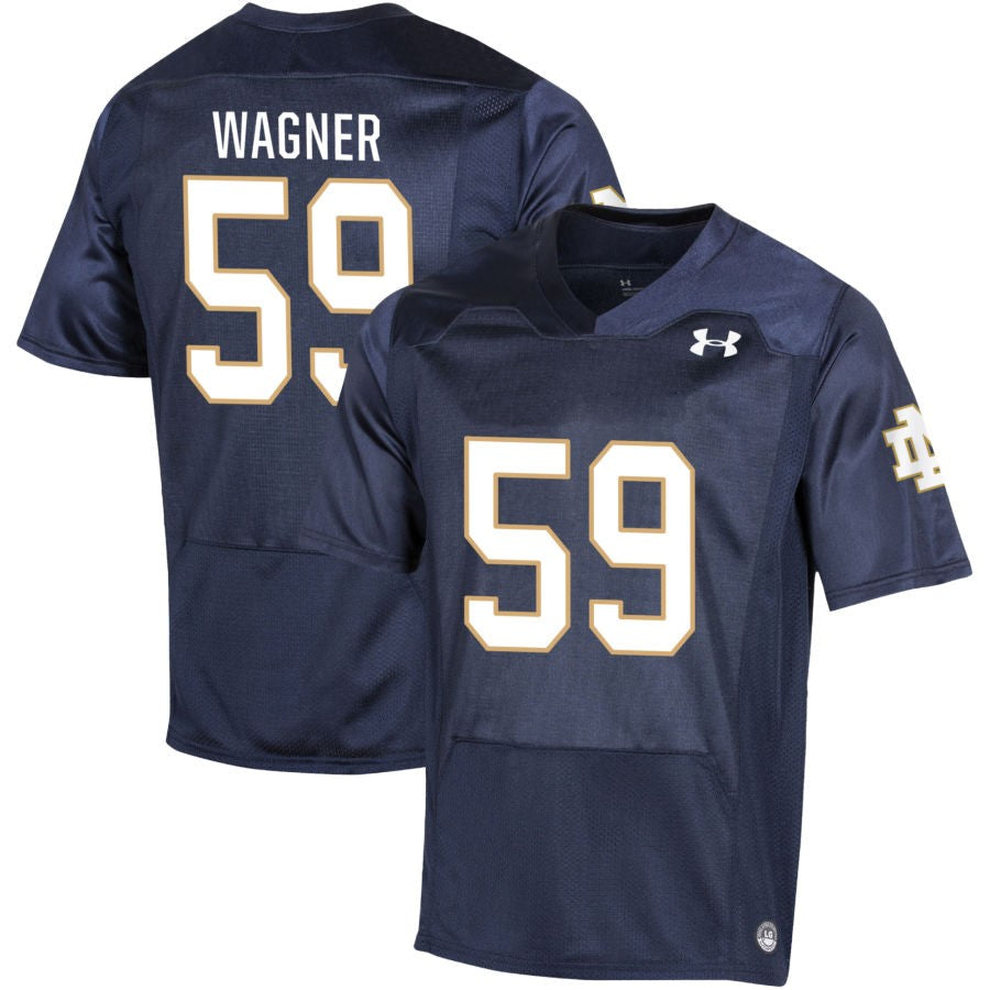 Aamil Wagner Men's Under Armour Navy Notre Dame Fighting Irish Pick-A-Player NIL Replica Football Jersey