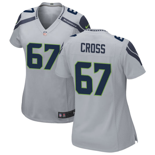 Charles Cross Women's Nike Gray Seattle Seahawks Alternate Custom Game Jersey