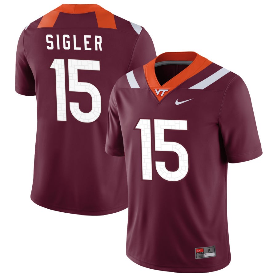 Jackson Sigler Men's Nike Maroon Virginia Tech Hokies Pick-A-Player NIL Replica Football Jersey