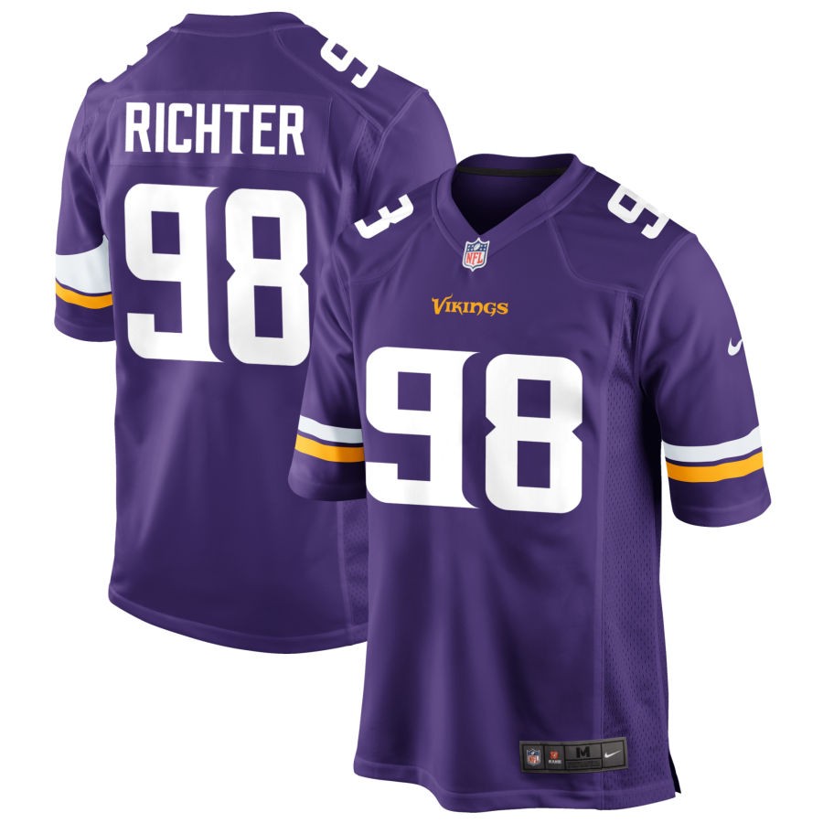 Bo Richter Men's Nike Purple Minnesota Vikings Custom Game Jersey