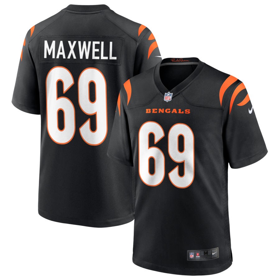 Devonnsha Maxwell Men's Nike Black Cincinnati Bengals Game Custom Jersey