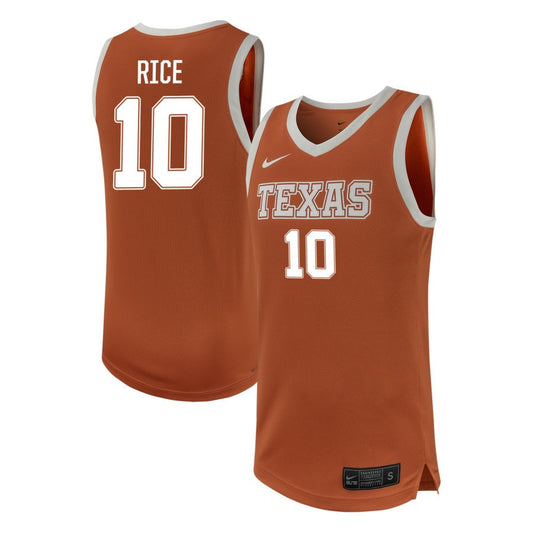 Sir'Jabari Rice Men's Nike Texas Orange Texas Longhorns NIL Pick-A-Player Men's Basketball Replica Jersey