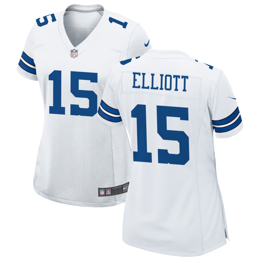 Ezekiel Elliott Women's Nike White Dallas Cowboys Custom Game Jersey