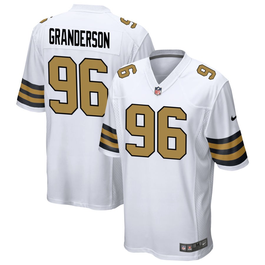 Carl Granderson Men's Nike  White New Orleans Saints Alternate Custom Game Jersey