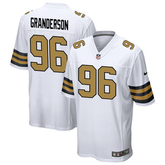 Carl Granderson Men's Nike  White New Orleans Saints Alternate Custom Game Jersey