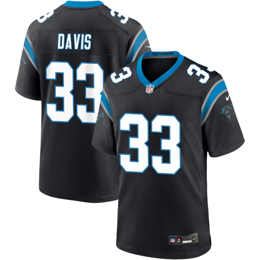 Tae Davis Men's Nike Black Carolina Panthers Custom Game Jersey