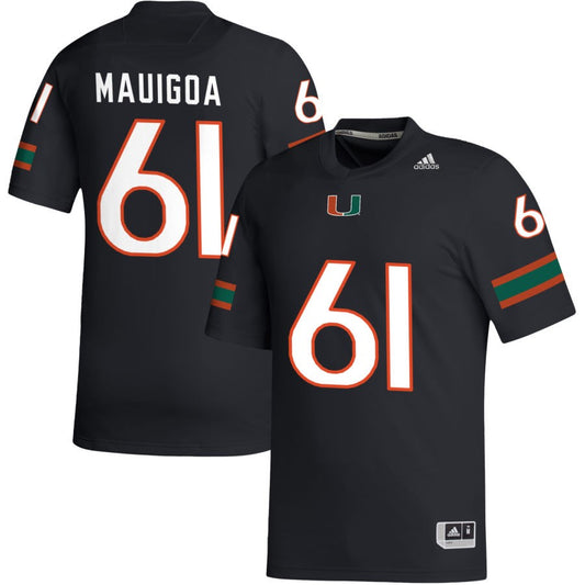 Francis Mauigoa Men's adidas Black Miami Hurricanes Pick-A-Player NIL Replica Football Jersey