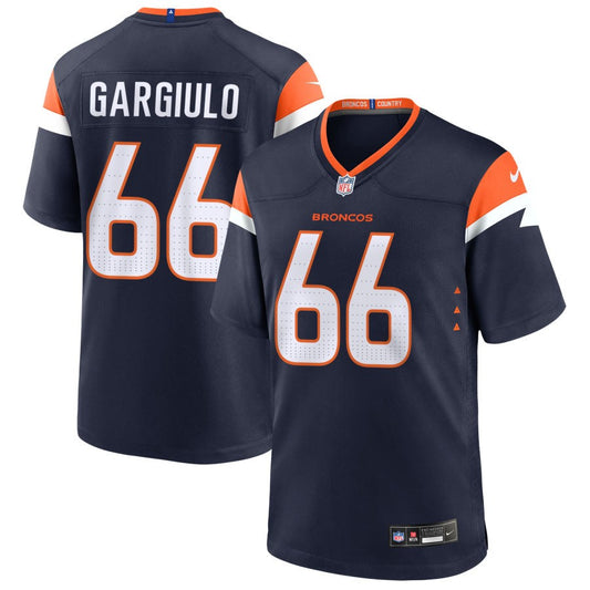 Nick Gargiulo Men's Nike  Navy Denver Broncos Alternate Custom Game Jersey