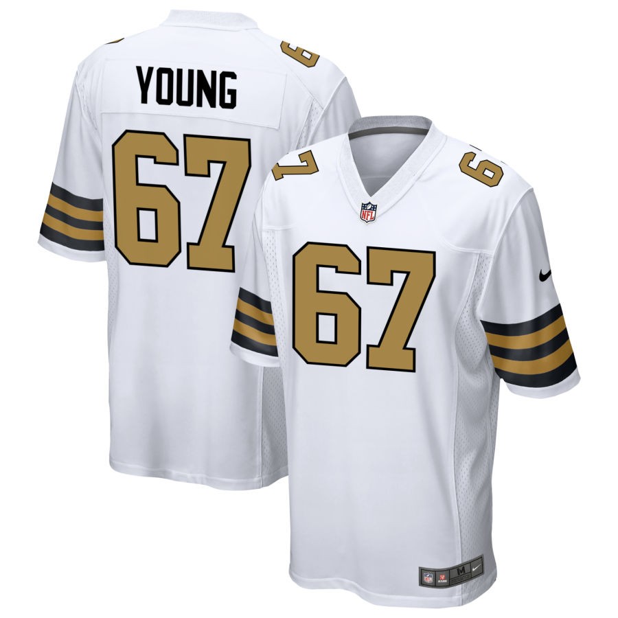 Landon Young Men's Nike  White New Orleans Saints Alternate Custom Game Jersey