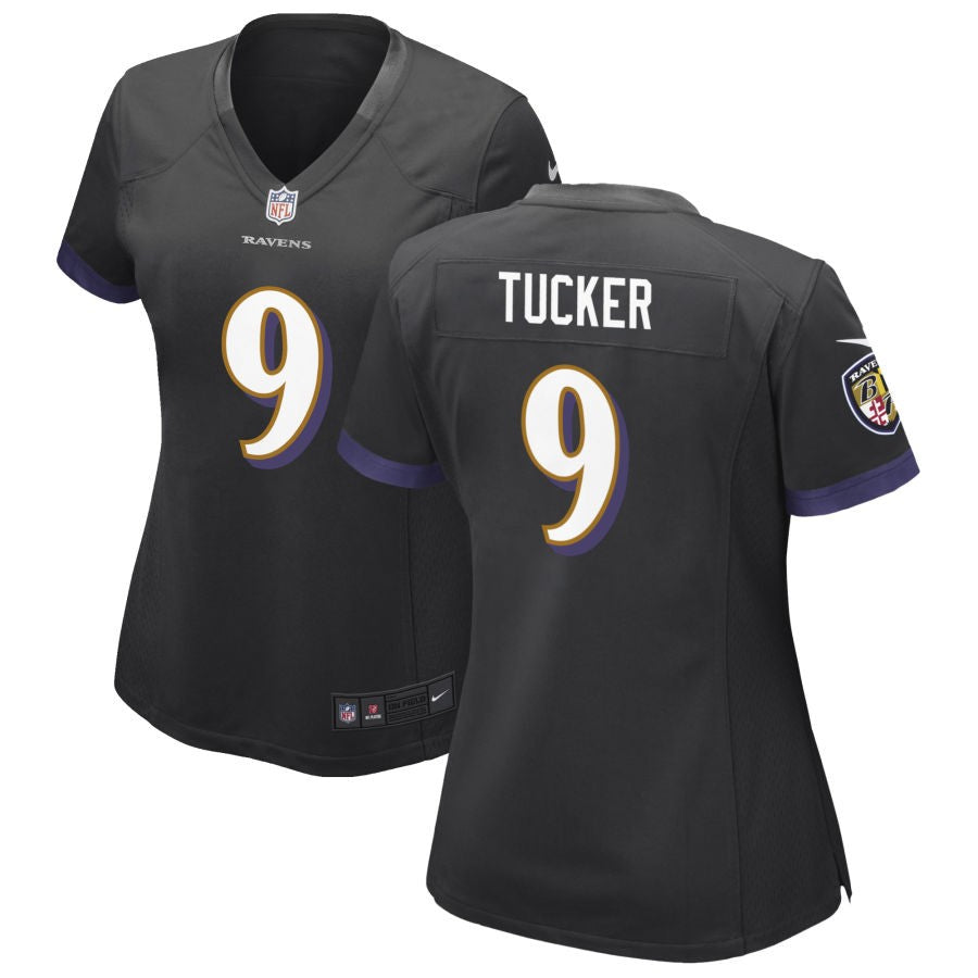 Justin Tucker Women's Nike Black Baltimore Ravens Alternate Custom Game Jersey