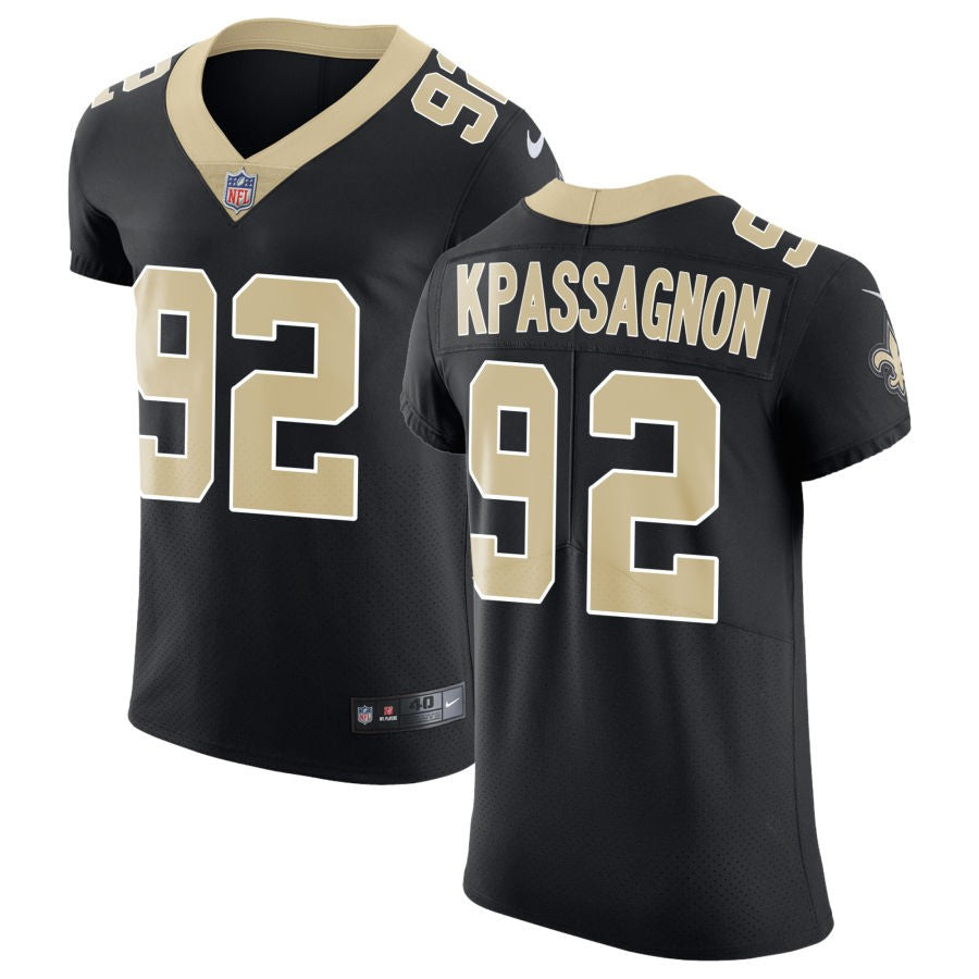 Tanoh Kpassagnon Men's Nike Black New Orleans Saints Vapor Untouchable Custom Elite Jersey