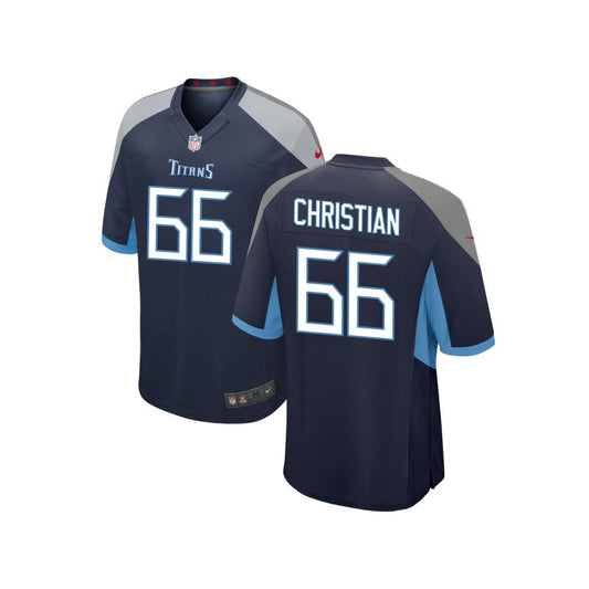 Geron Christian Youth Nike Tennessee Titans Navy Custom Game Jersey