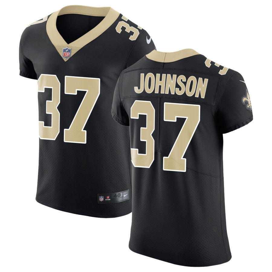 Lawrence Johnson Men's Nike Black New Orleans Saints Vapor Untouchable Custom Elite Jersey