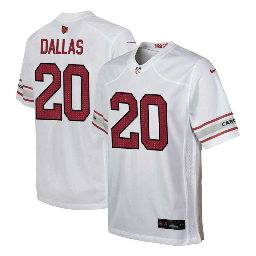 DeeJay Dallas Youth Nike  White Arizona Cardinals Custom Game Jersey