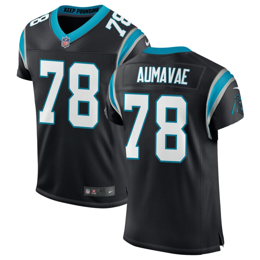 Popo Aumavae Men's Nike Black Carolina Panthers Classic Custom Elite Jersey