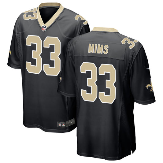 Jordan Mims Men's Nike Black New Orleans Saints Custom Game Jersey