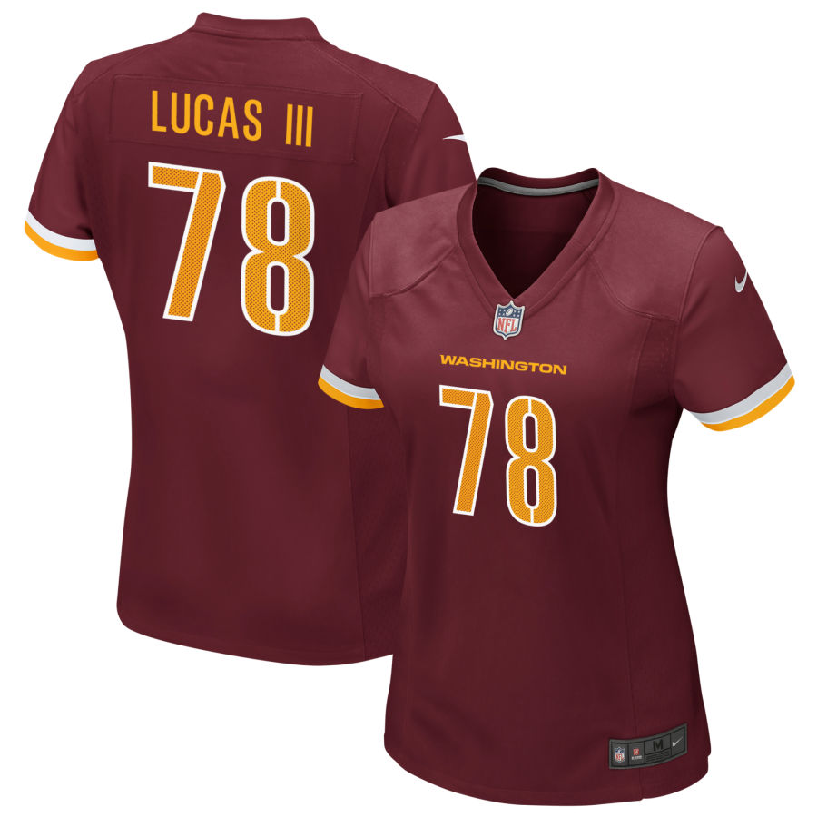 Cornelius Lucas III Women's Nike Burgundy Washington Commanders Game Custom Player Jersey