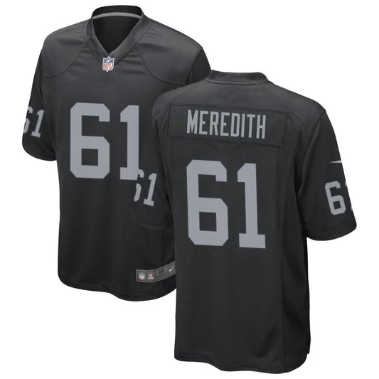 Jordan Meredith Youth Nike Las Vegas Raiders Black Custom Game Jersey