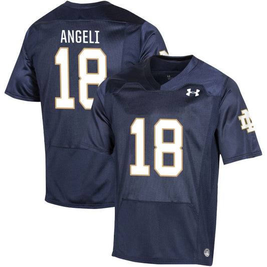 Steve Angeli Men's Under Armour Navy Notre Dame Fighting Irish Pick-A-Player NIL Replica Football Jersey