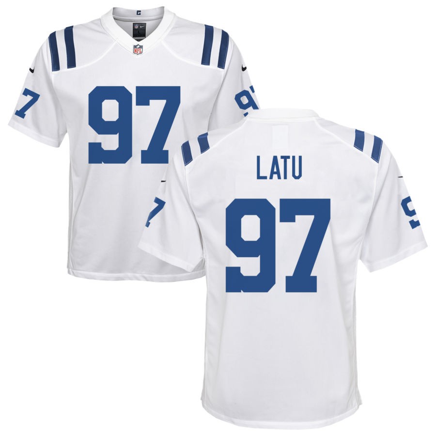 Laiatu Latu Youth Nike Indianapolis Colts White Custom Game Jersey