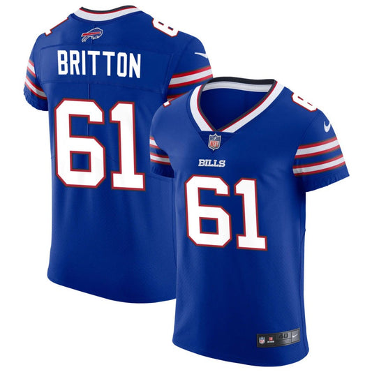 Gunner Britton Men's Nike Royal Buffalo Bills Vapor Elite Custom Jersey