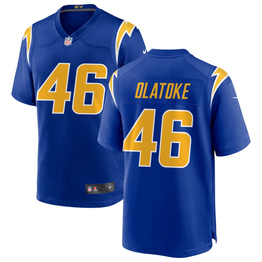 Praise Olatoke Men's Nike Royal Los Angeles Chargers Alternate Custom Game Jersey