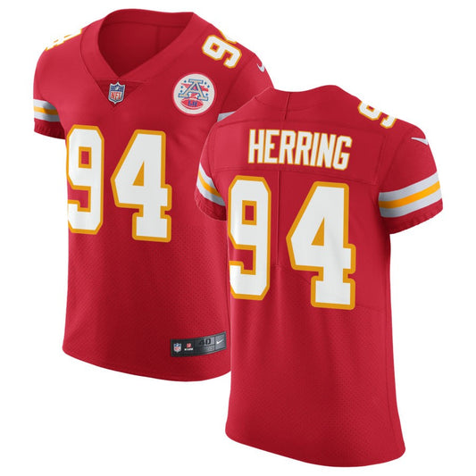 Malik Herring Men's Nike Red Kansas City Chiefs Vapor Untouchable Custom Elite Jersey