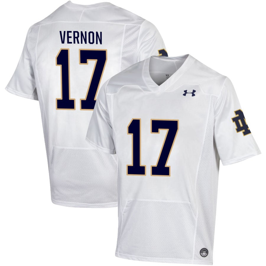 Brenan Vernon Men's Under Armour White Notre Dame Fighting Irish Pick-A-Player NIL Replica Football Jersey