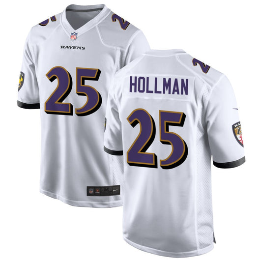 Ka'dar Hollman Men's Nike White Baltimore Ravens Custom Game Jersey