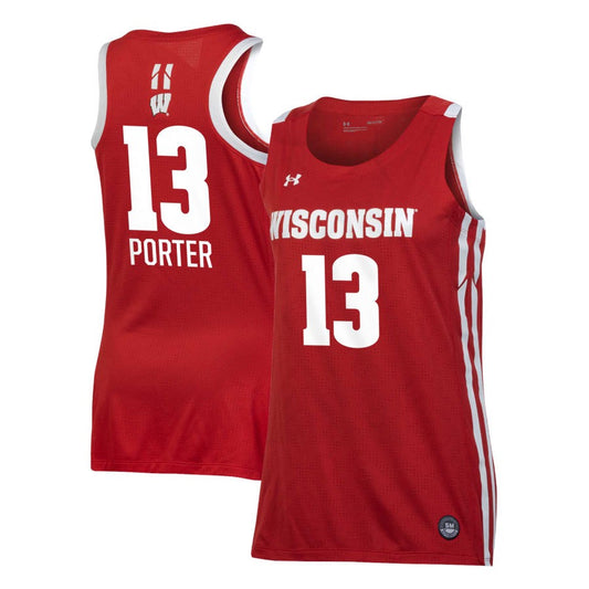 Ronnie Porter Women's Under Armour Red Wisconsin Badgers Pick-A-Player NIL Women's Basketball Jersey