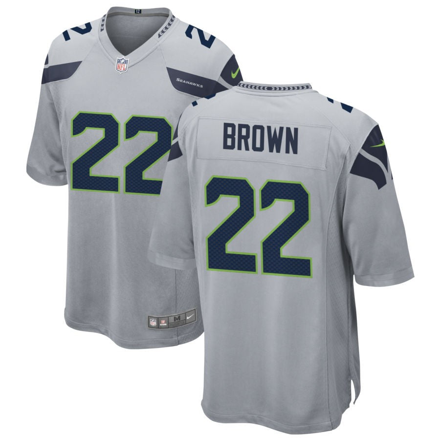 Tre Brown Men's Nike Gray Seattle Seahawks Alternate Custom Game Jersey