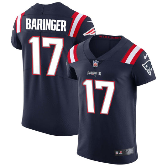 Bryce Baringer Men's Nike Navy New England Patriots Vapor Elite Custom Jersey