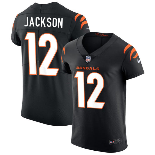 Shedrick Jackson Men's Nike Black Cincinnati Bengals Vapor Elite Custom Jersey