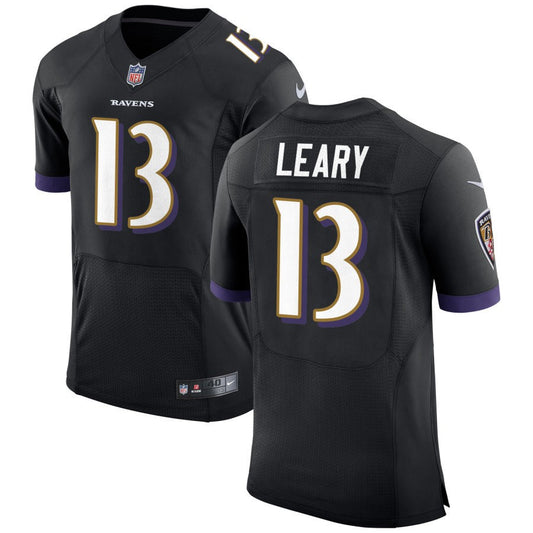 Devin Leary Men's Nike Black Baltimore Ravens Speed Machine Elite Custom Jersey