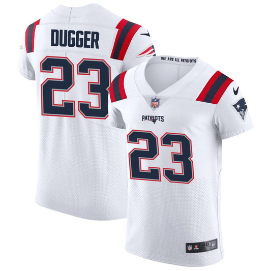 Kyle Dugger Men's Nike White New England Patriots Vapor Elite Custom Jersey