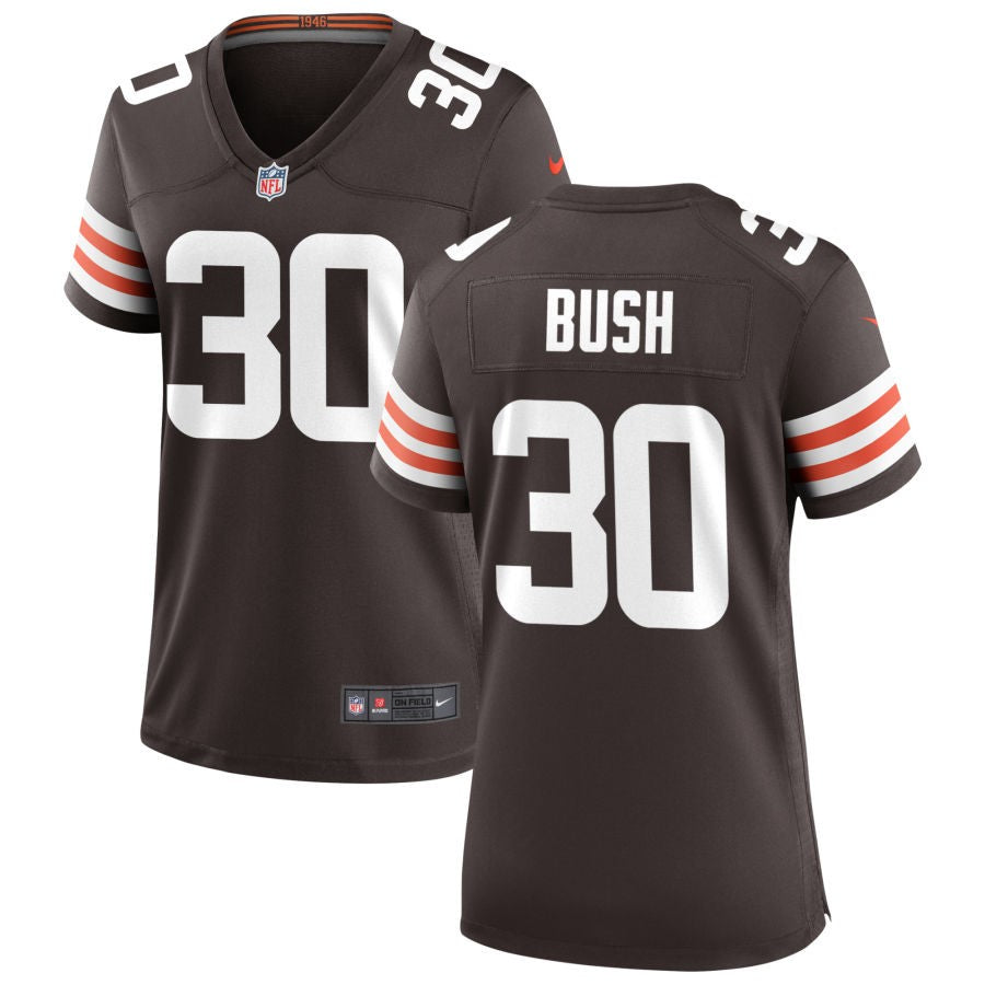 Devin Bush Women's Nike Cleveland Browns Brown Custom Game Jersey