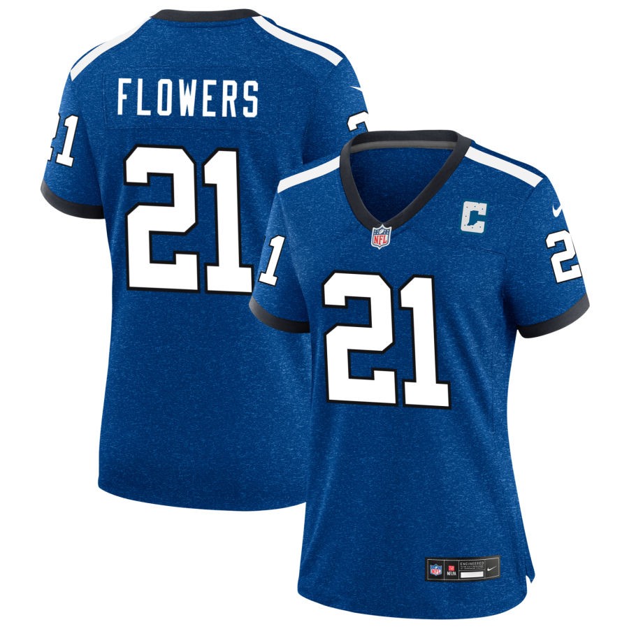 Dallis Flowers Women's Nike Royal Indianapolis Colts Indiana Nights Alternate Custom Game Jersey