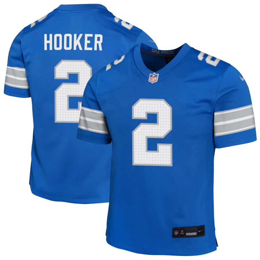 Hendon Hooker Youth Nike Blue Detroit Lions Custom Game Jersey