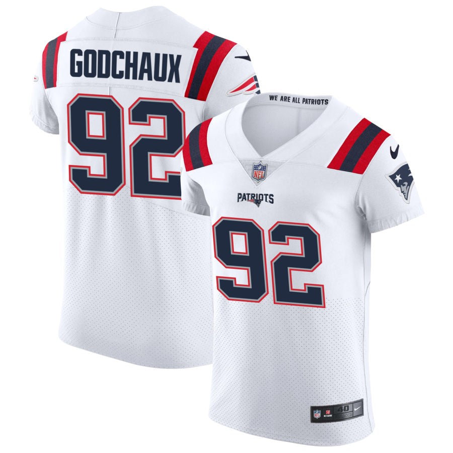 Davon Godchaux Men's Nike White New England Patriots Vapor Elite Custom Jersey