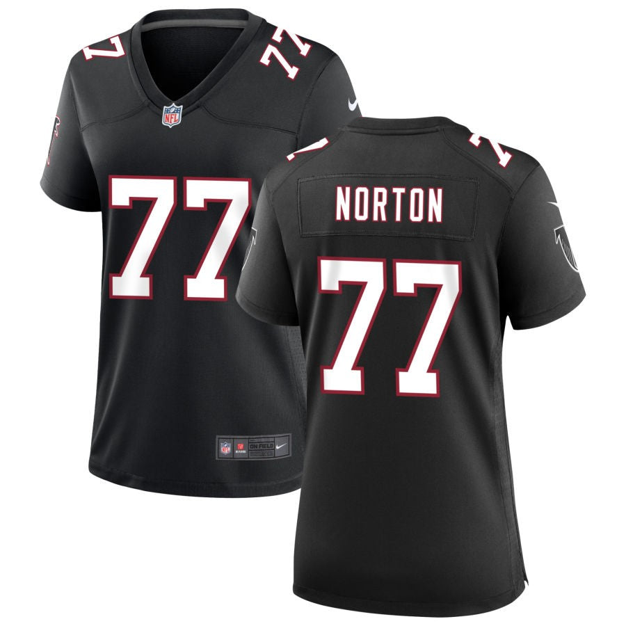 Storm Norton Women's Nike Black Atlanta Falcons Throwback Custom Game Jersey