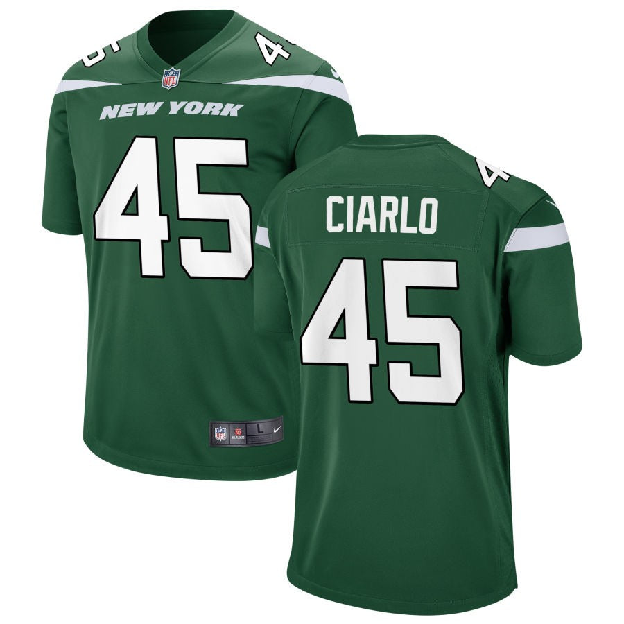 Jimmy Ciarlo Men's Nike Gotham Green New York Jets Game Custom Jersey