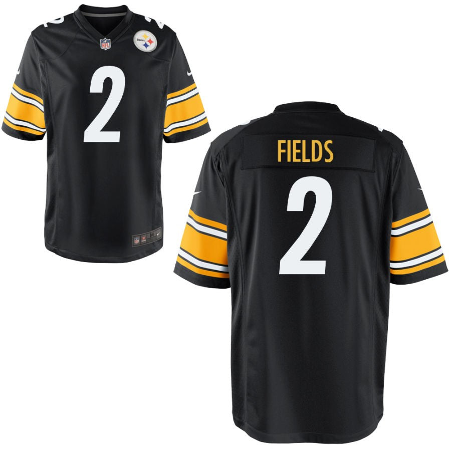 Justin Fields Youth Nike Black Pittsburgh Steelers Custom Game Jersey