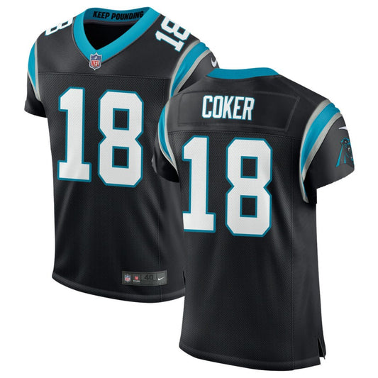 Jalen Coker Men's Nike Black Carolina Panthers Classic Custom Elite Jersey