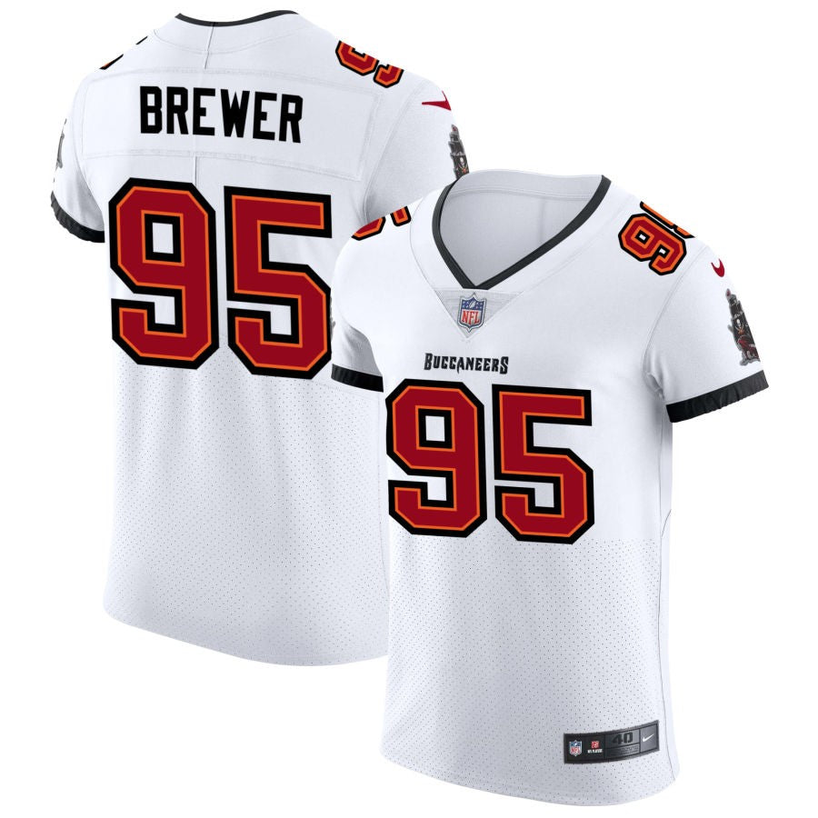 C.J. Brewer Men's Nike White Tampa Bay Buccaneers Vapor Elite Custom Jersey