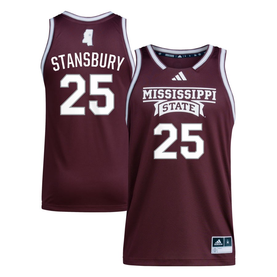 Isaac Stansbury Men's adidas Maroon Mississippi State Bulldogs Pick-A-Player NIL Men's Basketball Jersey