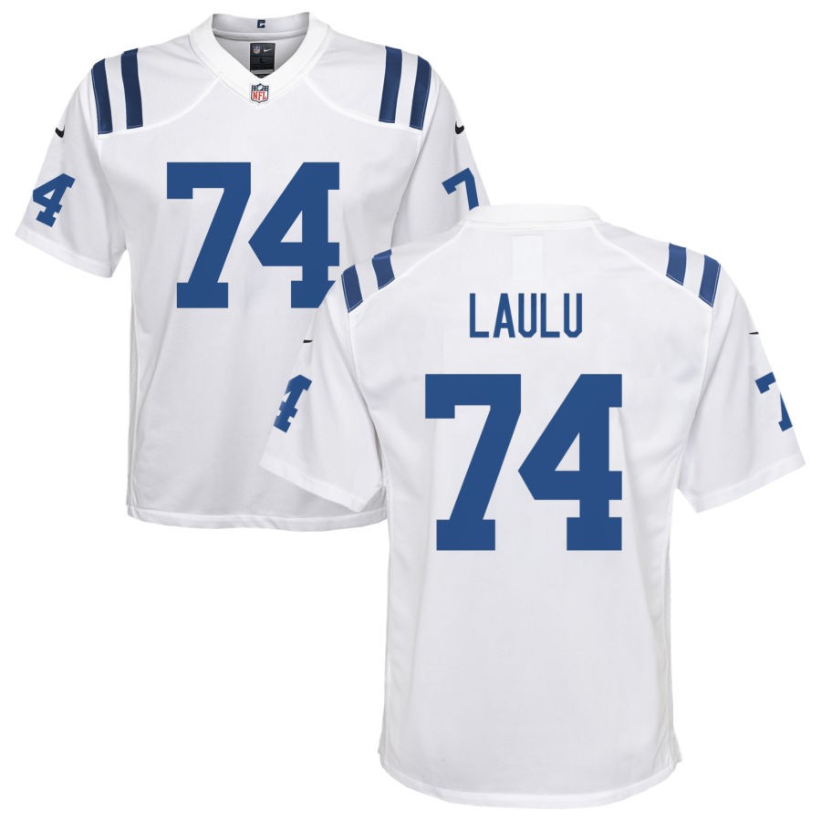 Jonah Laulu Youth Nike Indianapolis Colts White Custom Game Jersey