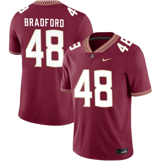 Jayden Bradford Men's Nike Garnet Florida State Seminoles 2023 Pick-A-Player NIL Football Game Jersey