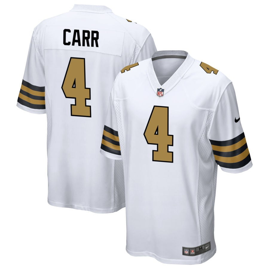 Derek Carr Men's Nike  White New Orleans Saints Alternate Custom Game Jersey