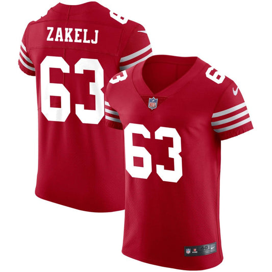 Nick Zakelj Men's Nike Scarlet San Francisco 49ers Vapor Elite Custom Jersey